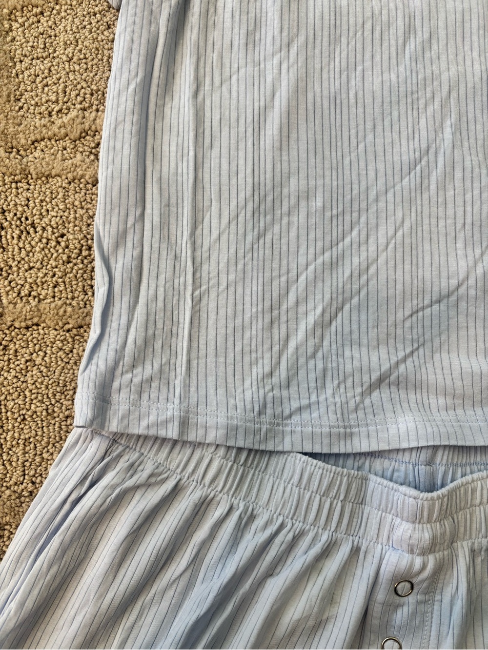 NWT aerie Light Blue Wide-Leg Lounge Tee & Pants Set - Picture 2 of 7